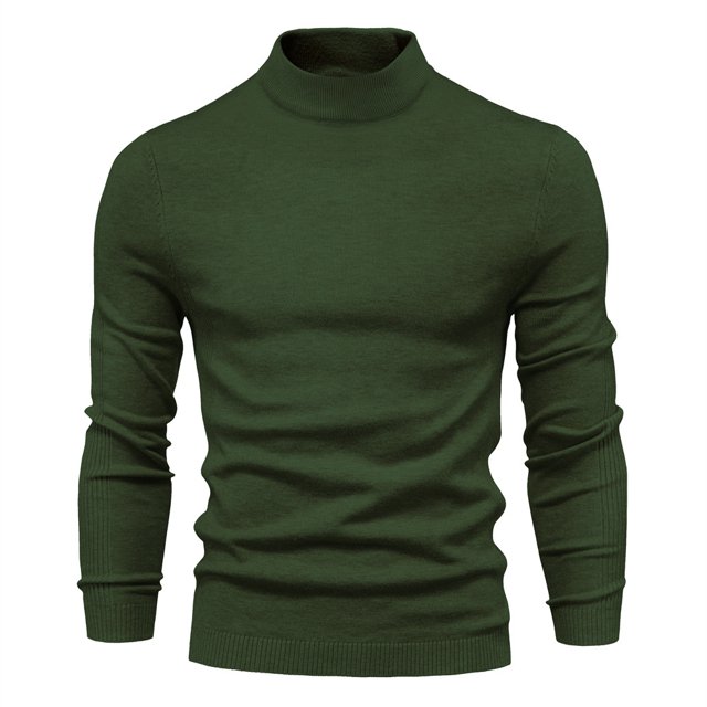 Pull Épais Chaud Commerce Extérieur Automne et Hiver Col Mi-Haut Ajusté Multicolore
