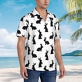 thumbnail image 3 of Pofeuu Black Rabbit Print Hawaiian Shirt for Men Sleeves Casual Button Down Summer Beach Dress Shirts T-Shirts,XX-Large, 3 of 7