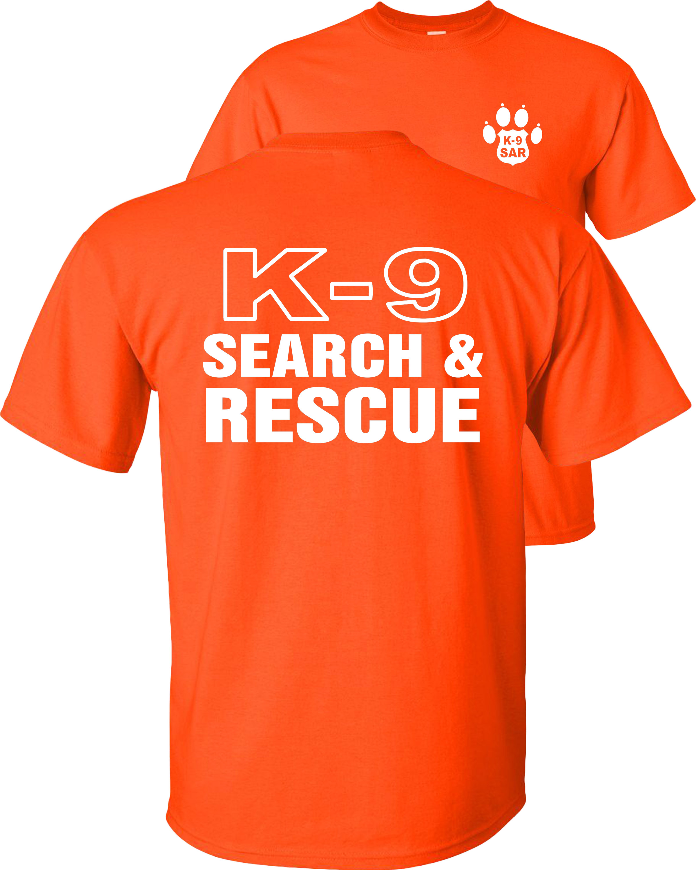 orange search and rescue shirt
