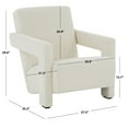 thumbnail image 3 of SAFAVIEH Couture Taylor Modern Velvet Solid Accent Chair, Ivory, 3 of 7