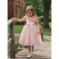 thumbnail image 3 of BemeyourBBs Kids Toddler Girls Fairy Butterfly Tulle Tutu Dress Big Girl Summer Ruffled Dress Cute Sleeveless Ruffle Princess Birthday Party Wedding Guest Dress with Belt, 3 of 9