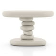thumbnail image 3 of Kavren Modern Oval Glossy Pedestal End Table, Ivory, 3 of 12