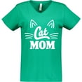 thumbnail image 3 of Inktastic Mothers Day Cat Mom Women's V-Neck T-Shirt, 3 of 5