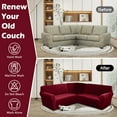 thumbnail image 7 of CJC 3-Piece Velvet Recliner Sofa Covers for 5 Seat, Stretch Corner Sofa Covers, L-Shaped Sectional Couch Slipcovers, 12 Colors, 7 of 7