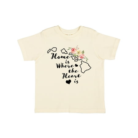 

Inktastic Hawaii Home is Where the Heart is with Watercolor Floral Gift Toddler Boy or Toddler Girl T-Shirt