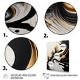 thumbnail image 3 of Designart Black And Gold Wave Canvas Wall Art, 3 of 5