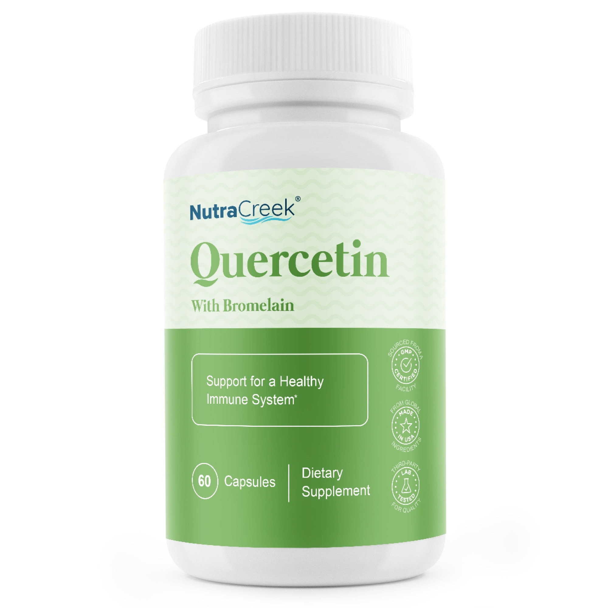 NutraCreek Quercetin Bromelain Supplement with Quercetin 500mg, 60 Count