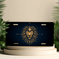 thumbnail image 4 of 1 Pcs 2D Flat License Plate Covers & Frames, Lion with Compass For Decorative Front, Waterproof For Decoration Aluminum License Plate Covers & Frames Cover For Men Women, 12" X 6", 4 of 6