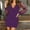 Purple, variant on Women'S Glitter Party Dress V-Neck Mesh Sheer Lantern Sleeve Mini Dresses Zipper Back Slim Fit Evening Dress,Dresses for Women Purple 10(XL)