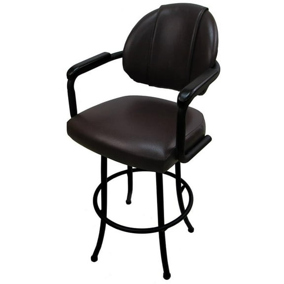 Tobias Designs 26" Swivel Metal Counter Bar Stool with Upholstered Seat in Black