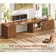 thumbnail image 3 of Fluted 70.9" L Shaped Computer Desk with 3 Drawers and Storage Cabinet, 3 of 7