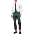thumbnail image 2 of INSPIRE CHIC Plaid Dress Pants for Men's Cropped Ankle Length Business Trousers Dark Green 34, 2 of 4