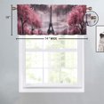 thumbnail image 4 of Eiffel Tower Curtain Valances for Kitchen Windows Vintage Paris France Pink Floral Spring Scenery Rod Pocket Valances for Bedroom Living Room Dining Room 54 by 18 in, 1 Panel, 4 of 6