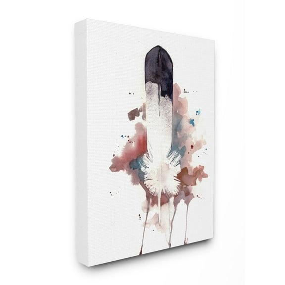 Stupell Home Décor Bird Feather Abstract Watercolor Painting Canvas Wall Art by Sean Parnell
