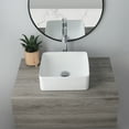 thumbnail image 4 of Stylish Vessel 14 ½" White Porcelain Square Bathroom Sink P-226H, 4 of 12