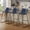 Blue, variant on Aufeile 26" Counter Height Bar Stools Set of 3 – Modern Faux Leather Barstools with Back & Metal Legs, Kitchen Bar Chairs for Island, Dining Room, Green