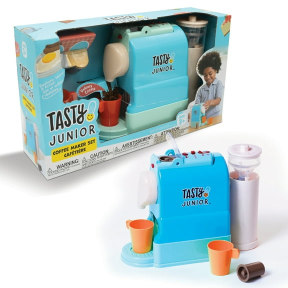 Tasty Jr – Kids Pretend Play Toy Coffee Maker Set w/ Lights & Sound - Ages 3 
