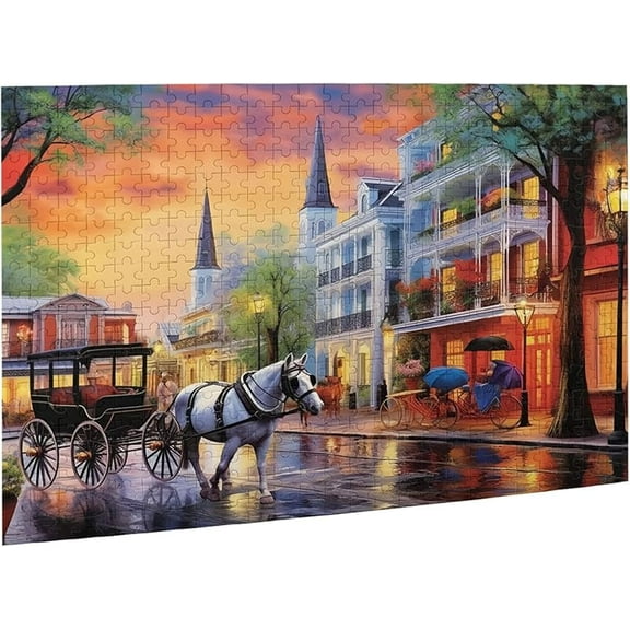 Puzzles For Adults 500 Pieces Sunset In New Orleans Formation Wooden Diy Families Toys Unique Home Decor Funny Wall Art Gift Jigsaw Puzzle