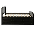 thumbnail image 6 of Royard Oaktree Twin Size Platform Bed with 6 Drawers Solid Wood Storage Bed Frame with Headboard and Footboard, No Box Spring Needed, Espresso, 6 of 7