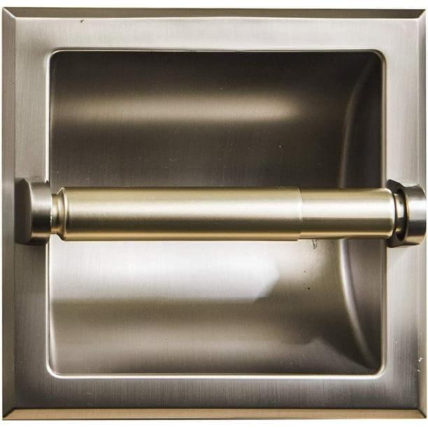 Portarrollos de Papel Higiénico Empotrado de Metal Resistente para Montaje en Pared.