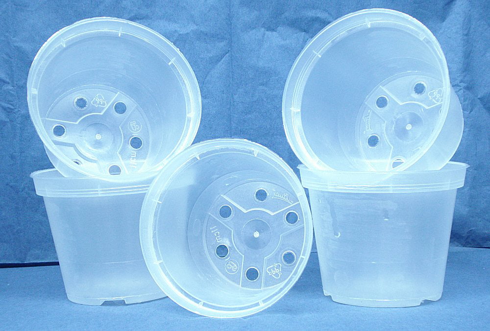 Qty of 2 Clear Plastic Grid Pot for Orchids 4 1/4" Diameter Made in Germany 