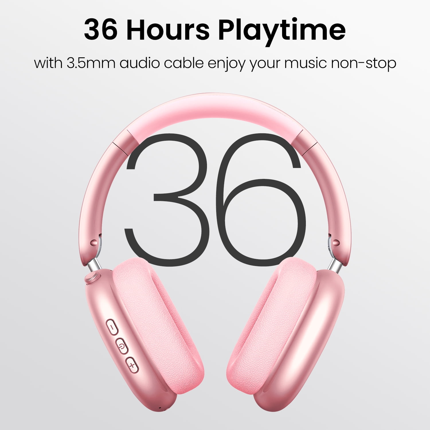 GASYESOY Y01 Bluetooth Headphones Wireless over Ear Noise Cancelling Headphones,36H Playtime Hi-Res Audio Foldable Lightweight for Travel, Home Office, Sport, Cellphone, PC Pink