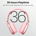 thumbnail image 5 of GASYESOY Y01 Bluetooth Headphones Wireless over Ear Noise Cancelling Headphones,36H Playtime Hi-Res Audio Foldable Lightweight for Travel, Home Office, Sport, Cellphone, PC Pink, 5 of 9
