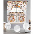 thumbnail image 3 of White Pumpkins Fall Kitchen Curtains Sets 36 Inch Length with Valance, Thanksgiving Country Leaves Farmhouse Swag Valances and Tiers Curtain Set Drapes Swag Curtains for Living Room, Bathroom, 3 of 6