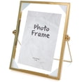 thumbnail image 1 of AmPm Vintage Metal Photo Frame Picture Frame, Glass Photo Frame Metal Floating Picture Frame, Gold Photo Frame Photo Display for Desk, Vertical, 5x7in/13x18cm, 1 of 7