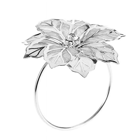 6Pack Napkin Rings, for Table Decorations,Wedding,Dinner,,Silver