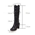 thumbnail image 6 of Mepaouo Women's Knee-High Boots Leather Slouch Riding Round Toe Heel Zipepr Pull on Tall Boots, 6 of 8