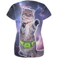 thumbnail image 2 of Makeup Cat Funny All Over Womens T Shirt Multi SM, 2 of 2