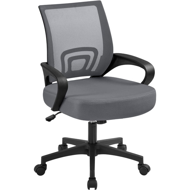 Silla de oficina Yaheetech Mid Back Executive Task gris oscuro