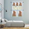 thumbnail image 6 of Brown Bears Kitchen Curtains Valances and Tiers Set of 3 Yellow Flower Bee Blue Border Striped Animal Tier Curtains and Valance with Rod Pocket for Small Windows, 27.5"x24", 6 of 9