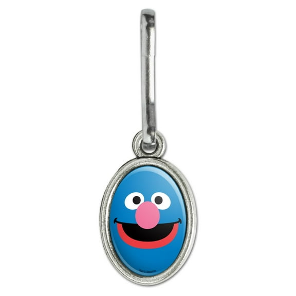 Sesame Street Grover Face Antiqued Oval Charm Clothes Purse Suitcase Backpack Zipper Pull Aid