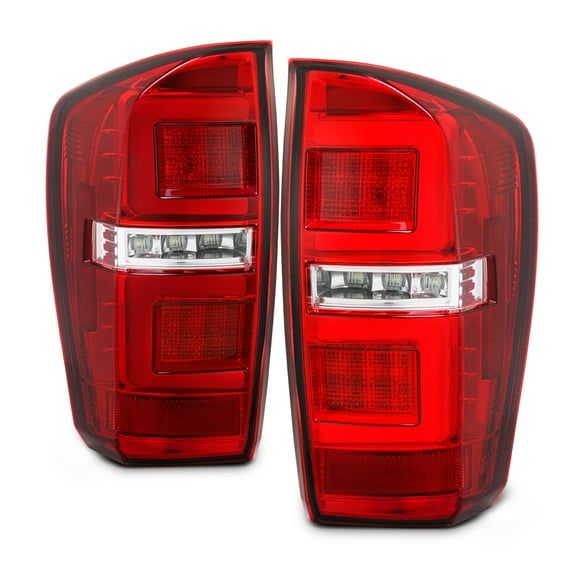 AKKON - Fits 2016-2022 Toyota Tacoma [C-Tube] LED Red Clear Tail Light Brake Lamp Driver   Passenger Pair