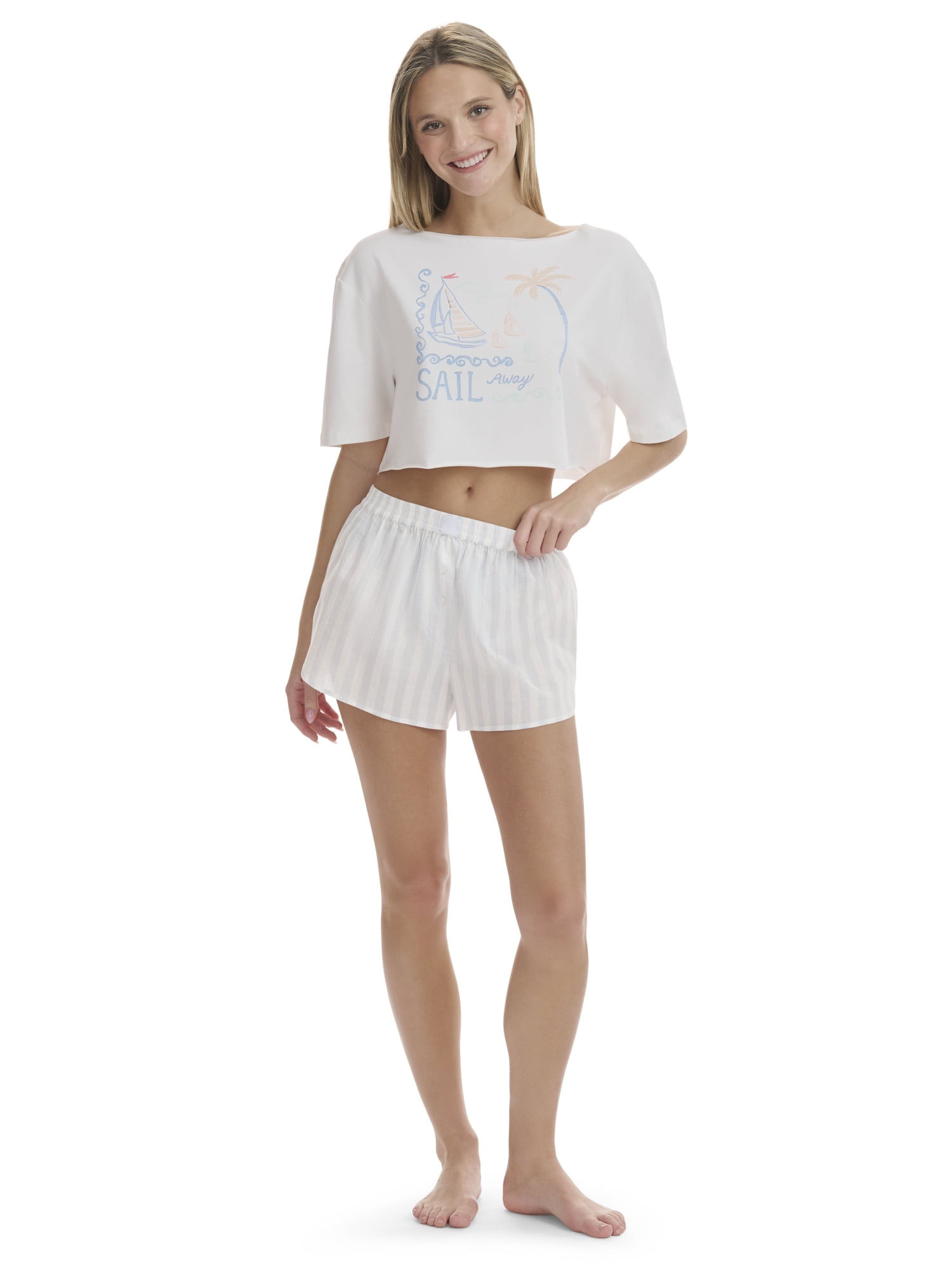 Mills by Millie Bobby Brown Women's Cambric Boxer Short, Sizes XS-XXXL