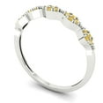 thumbnail image 2 of 0.1 ct Brilliant Round Cut Simulated Yellow Diamond 14k White Gold Stackable Band SZ 6.75, 2 of 6