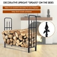 thumbnail image 4 of Topbuy 4 Feet Outdoor Firewood Storage Holder Heavy Duty Steel, 4 of 8