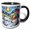 Black/White, variant on 3drose, Winter Landscape. Four Season Series. Trees, Birds, Houses, Art Gift, 11oz Mug