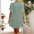 thumbnail image 3 of Vestido con cuello en V y botones para mujer - con bolsillos, informal/trabajo/fiesta, poliéster, verano/otoño, S-XXXL, 3 of 6