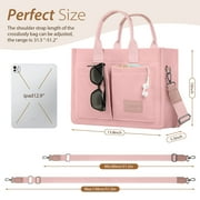 Cshidworld Canvas Tote Bag for Women With Pockets, Laptop Work Crossbody Everyday Satchel, Purses Everything Shoulder Tote Bag Everyday Satchel Handbags Messenger Gym Totes, Pink