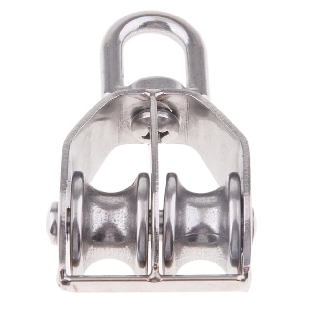 jinwen 25mm Double Sheave Swivel Lifting Rope Rope Pulley Block 304 Stainless Steel M25