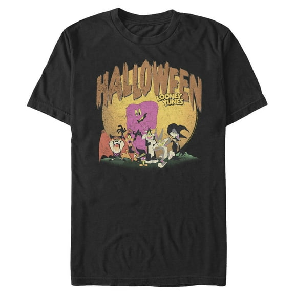 Men's Looney Tunes Costumes Character Group Shot Graphic Tee Black Small
