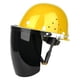 thumbnail image 2 of Protector facial con casco protector, portátil, antisalpicaduras, para cocinar visera negra, 2 of 8