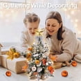 thumbnail image 3 of Fithood 2ft Tabletop Christmas Tree with Light Artificial Small Mini Thanksgiving Decoration with Flocked Snow, Christmas Decor & Xmas Ornaments for Table Top for Home & Office, 3 of 6