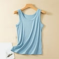 thumbnail image 2 of Nnhblu Sky Blue Women Summer Tank Tops Casual Wide Strap Banded Bottom Loose Camisole Sleeveless Pullover Shirts M-XXL, 2 of 5