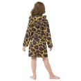 thumbnail image 4 of FORMRS Niños Bathrobe Unisex Hooded Robe Soft Plush Pajamas Sleepwear, Size 2-3T, Purple Leopard Pattern, 4 of 7