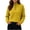 4-Yellow, variant on Womens Mock Neck Sweaters Solid Ribble Henley Cable Knit Pullover Fall Loose Long Sleeve Tops Fall Winter Clothes