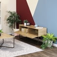 thumbnail image 5 of Sunnydaze Industrial Pull-Down Front Panel MDP Console Table, Brown, 5 of 11